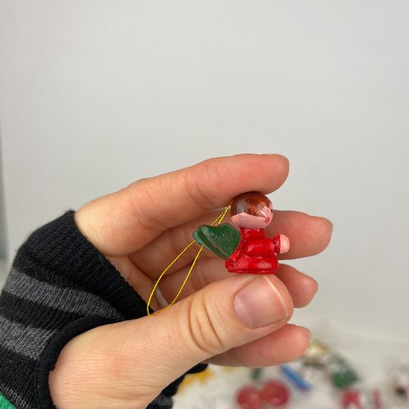 Vtg 50 Piece Hand Painted Small Wooden Christmas Ornaments Orig Box Taiwan READ - Picture 6 of 11